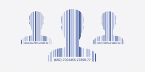 illustration of human beings as a Bar code 