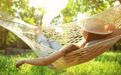 Lazing in hammock stress free