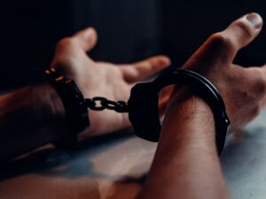 a man is handcuffed