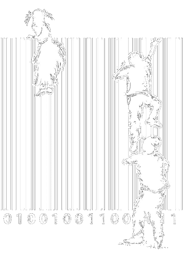 privacy technology australia — children trapped in a barcode escaping Big Tech surveillance